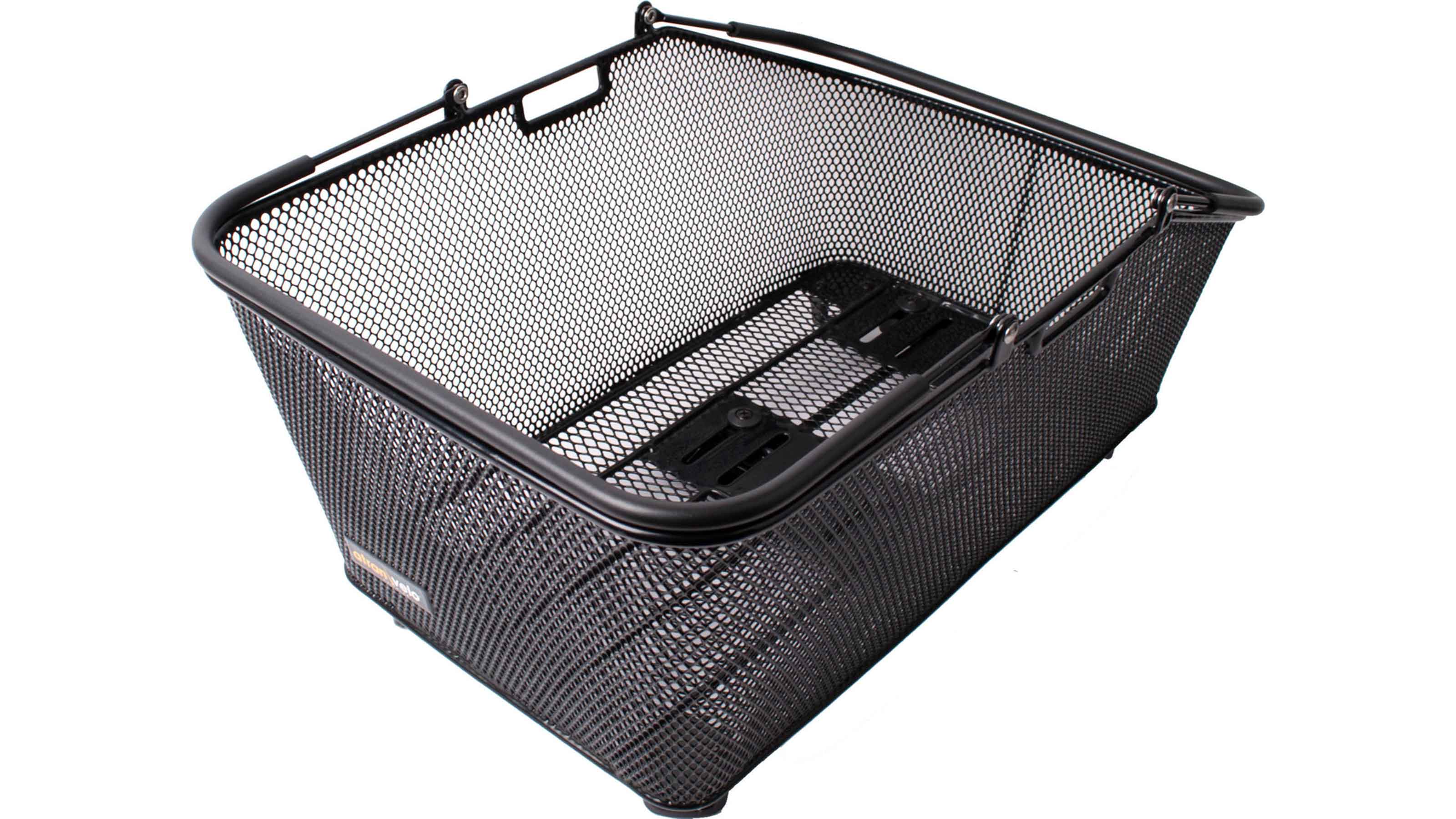 Panier Vélo Basil HR-Korb Capri Flex Acier Inoxydable Noir - Amovible Et Robuste Pour Porte-Bagages