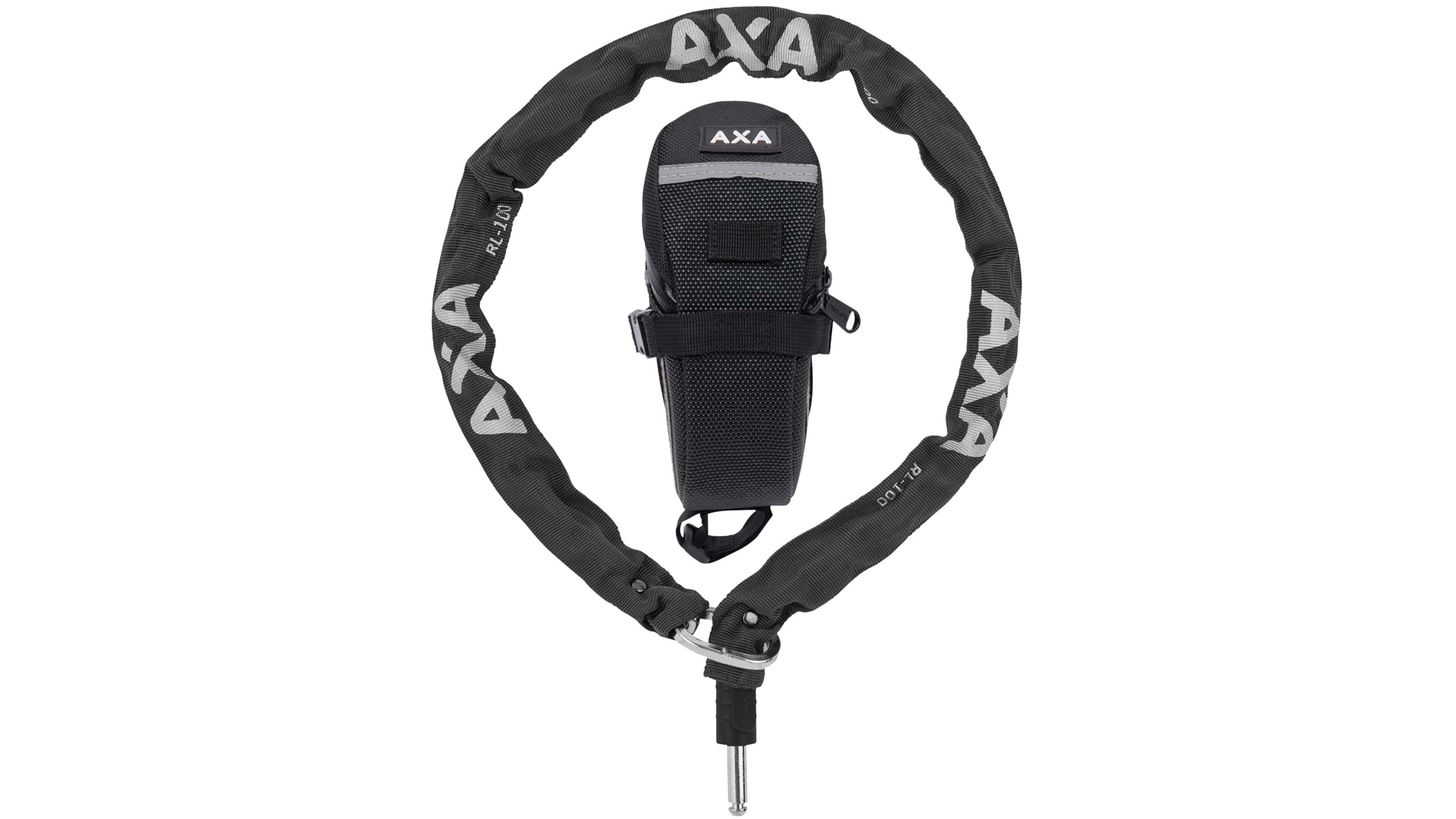 AXA Einsteckkette RLC 100cm mit Satteltasche AXA Einsteckkette RLC 100cm mit Satteltasche