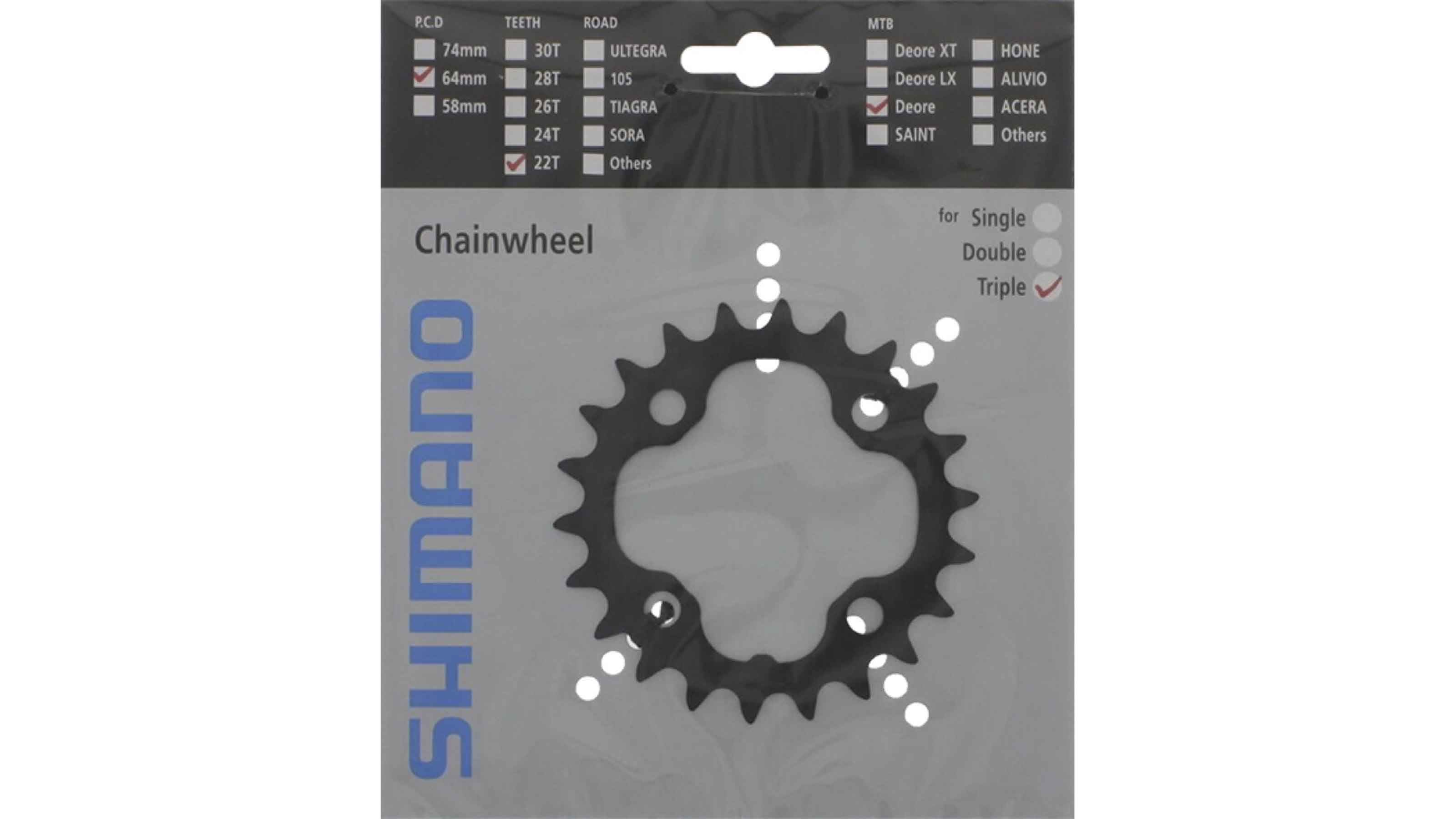 Shimano Kettenblatt Deore FC-M590 22Z schwarz