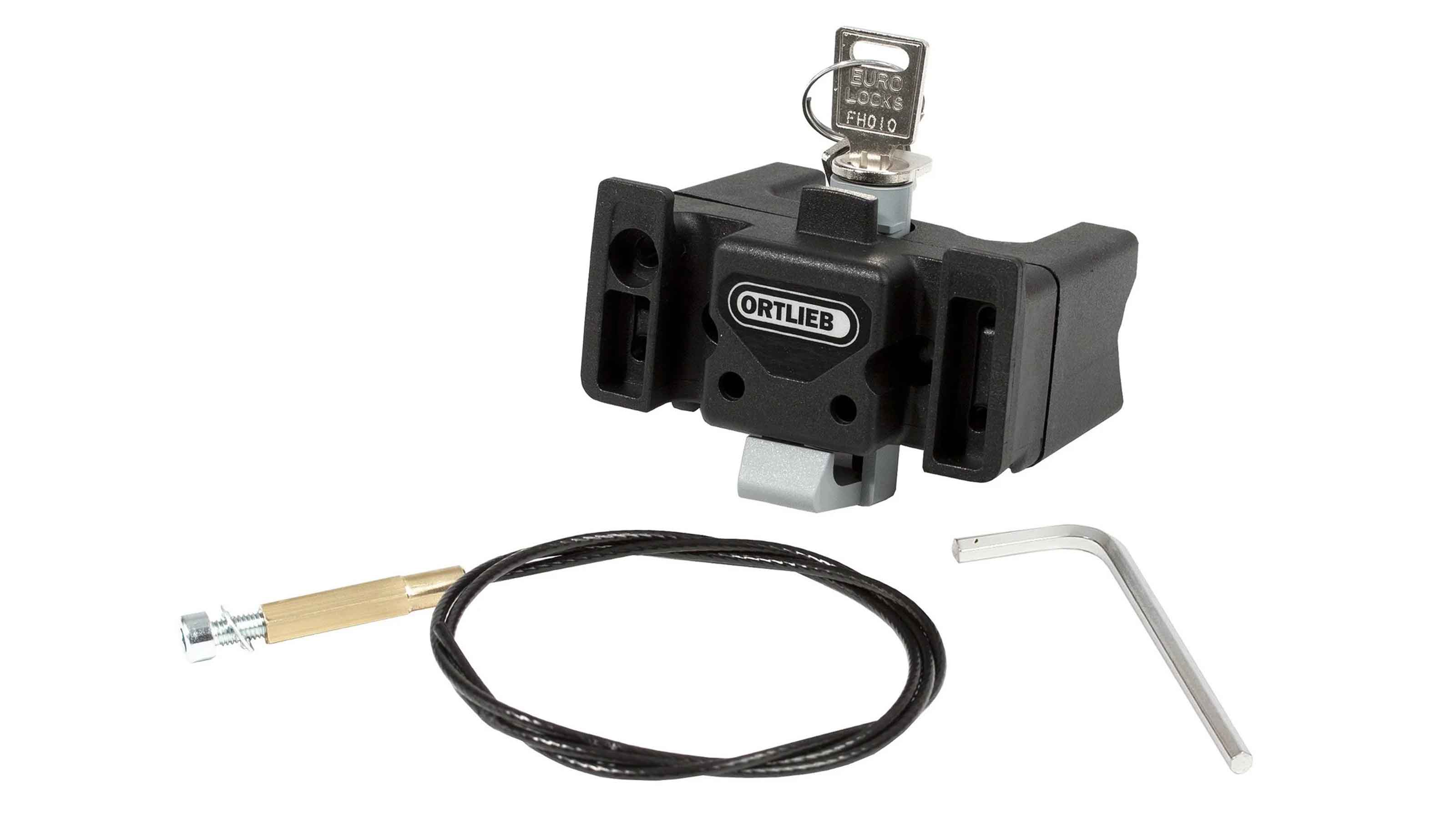 ORTLIEB Lenker Montage-Set mit Schloss, schwarz