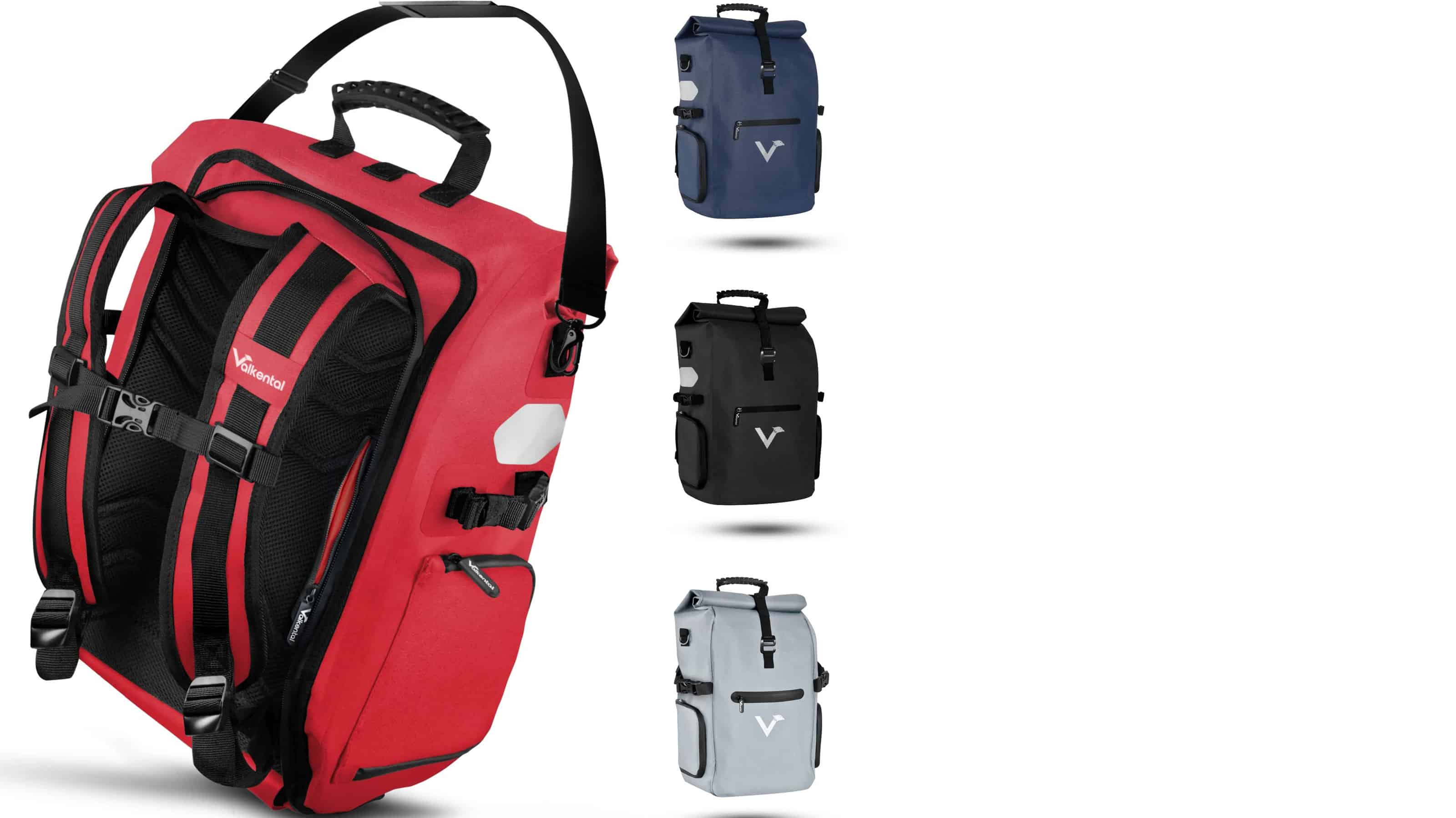 Valkental 3in1 Fahrradtasche ValkPro 26 Liter, rot, 26 l
